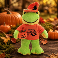Peluche de vache d'Halloween, jouet en peluche doux et réconfortant avec chapeau de sorcier et citrouille, mignon et effrayant, cadeau de vacances orange