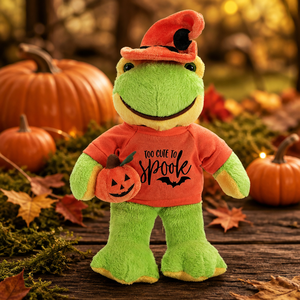 Peluche de vache d'Halloween, jouet en peluche doux et réconfortant avec chapeau de sorcier et citrouille, mignon et effrayant, cadeau de vacances <span class=keywords><strong>orange</strong></span> - Product Image 4