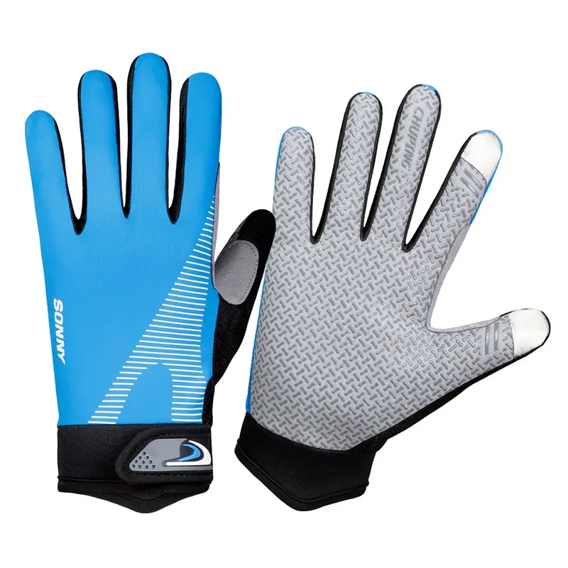 Fashion Cheap Spring Anti Slip Breathable Cycling Bike Riding Touch Screen Full Finger Gloves