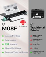 Printer Thermal Portabel Nirkabel Phomemo M08F A4 Tanpa Tinta untuk Kertas Ukuran 8.5"x11" US Letter, Cocok untuk Bisnis, Perjalanan, dan Pekerjaan Kantor