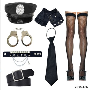 Accessoires de jeu de rôle de policier pour enfants pour fête costumée d'Halloween : insigne en alliage, épingle de poitrine, chapeau et <span class=keywords><strong>lunettes</strong></span> - Product Image 2