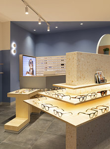 Venta al por mayor Brutalist moderno óptico tienda escaparate Muebles personalizados para anteojos diseño de interiores - Product Image 3