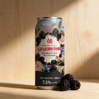 Boissons gazeuses personnalisées à la mûre fruitée, en canettes d'aluminium de 500 ml, avec logo imprimé, prêtes à boire, 7,5 % ABV, cocktail fort