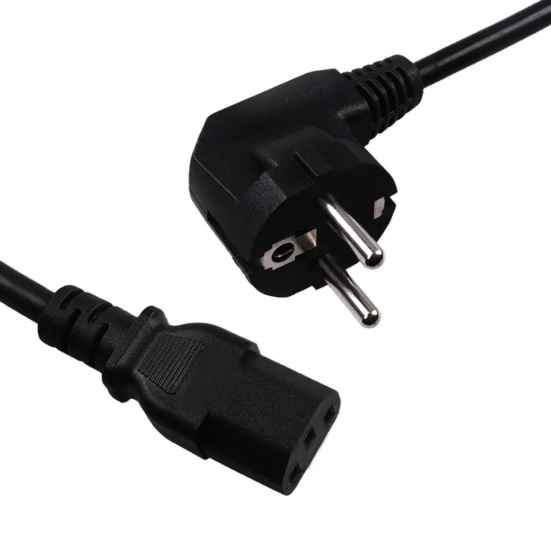 Cabo de alimentação personalizado UE VED 3A 10A 15A 16A 240V 220V 250V 5FT 6FT 2Prong 3Prong Schuko para IEC C7 C13 C14 Exterior