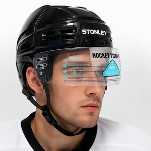 Wholesale Good Quality Transparent Unisex PC Material Adult Anti-scratch Anti-fog Ice Hockey Visor Goggles V1 Model Guangdong - Product Image 4