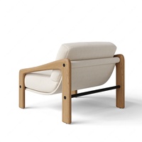 Fauteuil nordique en bois avec revêtement bouclé, canapé individuel, chaise d'appoint pour salon intérieur