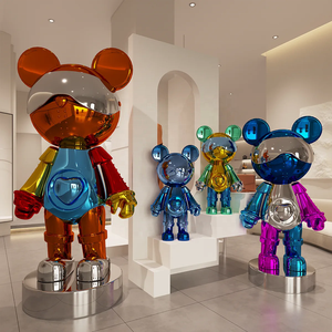 Custom Shop Park Decorative Resin Fiberglass Cartoon Animal Life Size Painting KWAS Sculptures for Sale