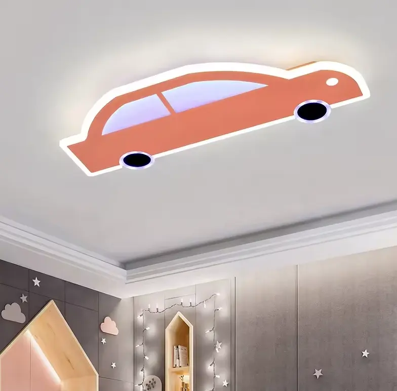 Modern cartoon LED kids boy room cars modeling ceiling light children's bedroom eye protection Kids Lamp