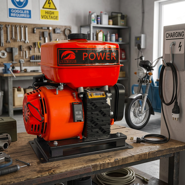 Small Electric Vehicle Range Extender 24V 6000 Watts 4-Stroke Single Cylinder 240cc Engine Gasoline Generator 95% Efficiency 72V