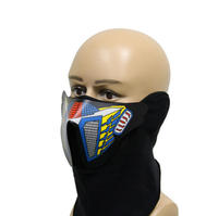 Masque LED activé par le son, demi-masque lumineux, masque de rave, crâne monstre pour fête d'Halloween