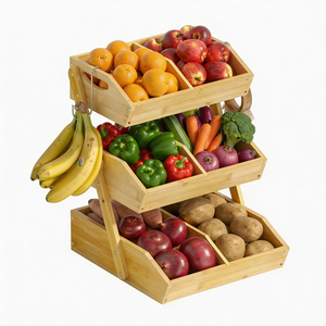 Étagère <span class=keywords><strong>de</strong></span> rangement modulaire à 3 niveaux en bambou moderne et écologique, pour cuisine, garde-manger, fournitures <span class=keywords><strong>de</strong></span> bureau, organisateur, taille personnalisée, vente en gros - Product Image 4