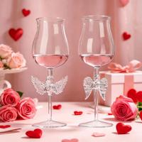 Verre à vin en cristal rouge à longue tige, design personnalisé, luxe, fantaisie, avec capacité de 510 ml, pour la concentration des arômes, idéal pour les mariages
