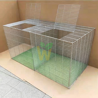 Enclos à poules en fil de fer galvanisé anti-rouille, grillage 2,5 mm/3 mm, mailles de 5x10 cm, cage à coqs pliable avec porte