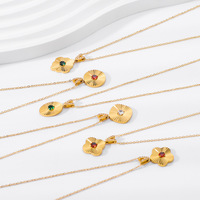 Collier pendentif en acier inoxydable pour femme, plaqué or 18 carats, design floral tendance et simple, inspiré du luxe, motif fleur découpée, chaîne Figaro