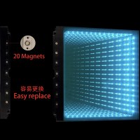 Plancher de danse LED 3D Infinity MOKE avec panneaux en verre trempé RGB pour mariages, fêtes et événements