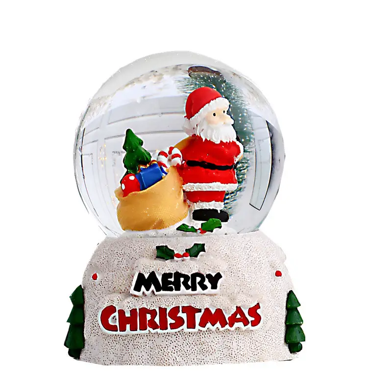 क्रिसमस लाइट अप रेसिन सांता क्लॉस स्नोमैन ग्लोब ग्लास क्रिस्टल बॉल