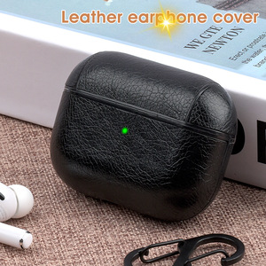 Boîtier de chargement pour écouteurs sans fil, en cuir véritable, antichoc, Vintage, pour étui Airpod 3 - Product Image 3