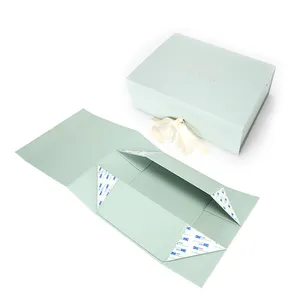 Cadeau imprimé personnalisé 3d, boîte-cadeau en papier Kraft, bleu mat noir, élégant, holographique, avec Logo, pour la fête des mères