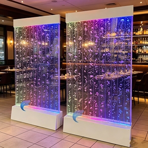 Fuente de Burbujas de Agua LED Moderna, Decoración de Pared Interior, Biombo y Separador de Ambientes, Diseño Personalizado Disponible - Product Image 6