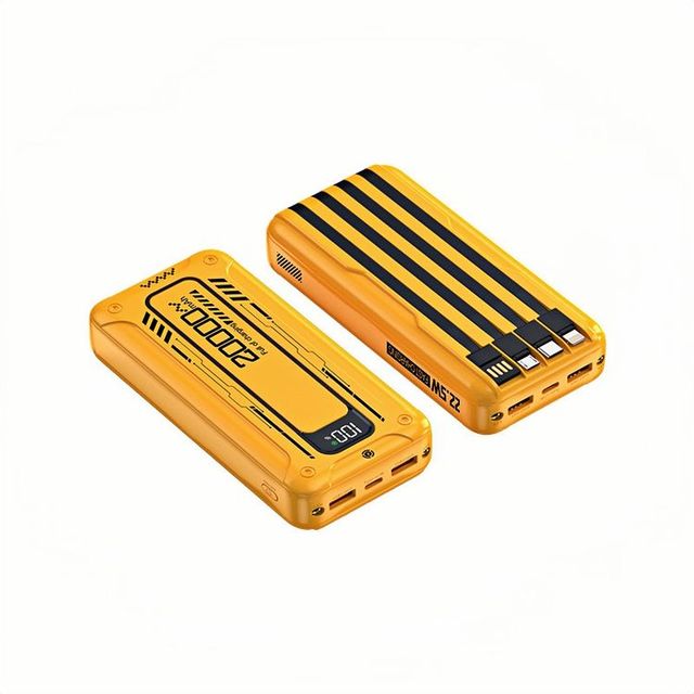 High Quality Large Capacity 20000mAh Portable Power Bank with LED Display Built-in Cables Fast Charging for Outdoor