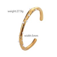 Bracelets joncs à breloques en acier inoxydable plaqué or, classiques, tendance, de luxe, personnalisés, pour femmes, pour fêtes, vente en gros