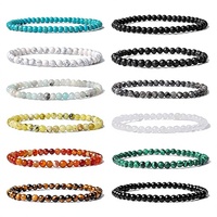 Bracelet à maillons bohèmes en quartz à facettes de 4 mm, petit, mini, durable, cordon élastique extensible, plaqué cuivre antique pour femmes