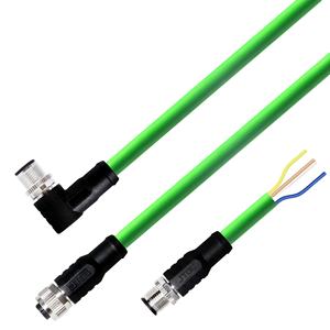 M12 4pin D קוד זכר לזכר מסוכך CAT5 תעשייתי Ethernet כבל מחבר - Product Image 1