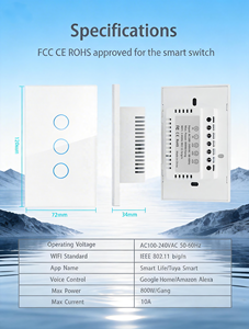 แผงควบคุมสัมผัสไร้สาย XZJ รีโมทคอนโทรลผนังแบบ Wifi สวิตช์ไฟ Tuya ผลิตภัณฑ์ไฟฟ้า สวิตช์อัจฉริยะ อินเตอร์รัปเตอร์อัจฉริยะ - Product Image 4
