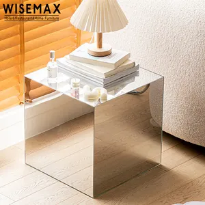 Wisemax 가구 도매 유행 큐브 아크릴 작은 사이드 테이블 거울 광장 스마트 크리 에이 티브 커피 테이블