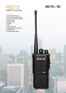 Radio Bidireccional Portátil UHF GMRS de 5W, 30 Canales, IP67 Impermeable, 4500mah, Analógico, 0-5km, Chip de Voz DSP, Walkie Talkie para RB75 - Product Image 6