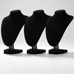 Busto de maniquí de terciopelo negro para exhibición de collares, soporte de modelo de cuello para joyería, para escaparates y mostradores, accesorios de exhibición, hecho en China - Product Image 4