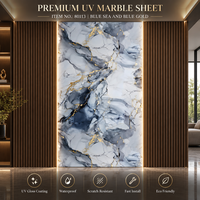 Panneau mural décoratif imperméable à l'eau avec protection UV, feuille de marbre PVC 1220*2440*3mm pour la décoration intérieure, panneau UV