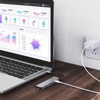 Station d'accueil 6 en 1 type-c 4K, compatible HDMI, USB3.0, lecteur de carte TF SD, charge PD 100W, pour ordinateur portable, Macbook, téléphone portable, tablette