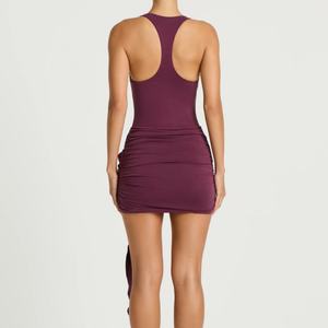 เดรสทรงเข้ารูปแบบ Racerback รุ่นใหม่ล่าสุด พร้อมผ้าผูกเอวแบบจับจีบสำหรับผู้หญิง - Product Image 2