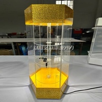Étagères de présentation en acrylique à 4 niveaux Armoire de rangement transparente avec serrure Vitrine d'exposition de détail Armoire rotative
