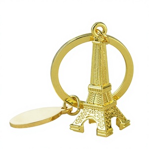 Porte-clés 3D personnalisé en alliage de zinc <span class=keywords><strong>Tour</strong></span> <span class=keywords><strong>Eiffel</strong></span> Paris, souvenir de voyage France, petit cadeau modèle X-163 - Product Image 1