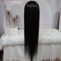 Perruque Lace Front HD 13x4 de 40 pouces, cheveux humains raides pré-épilés, grade 10, non traités, bruts