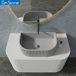 Lavabo da Bagno Moderno in Pietra Artificiale Eco-Friendly Facile da Pulire con Garanzia di 3 Anni - Product Image 4