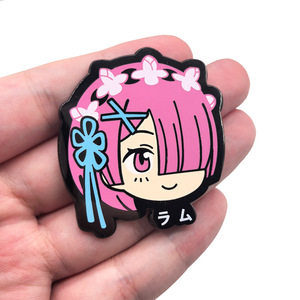 2 nouveaux designs de badges en métal de haute qualité Anime Re:<span class=keywords><strong>Zero</strong></span> Ram Rem de 5 cm pour la décoration de sacs à dos et de vêtements - Product Image 3