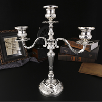 Décoration de table romantique pour la maison, candelabre à 3 bras pour bougies coniques