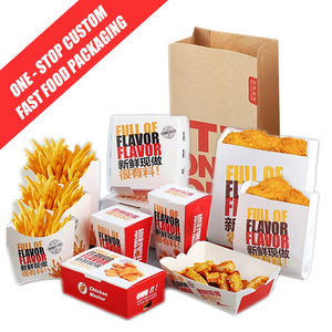 Logo personalizzato usa e getta carta Kraft nera per uso alimentare scatola di hamburger e patatine fritte da portare fuori contenitore Fast Food - Product Image 5