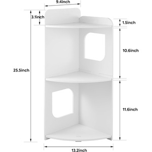 Oushumei Bathroom <b>Corner</b> <b>Shelf</b> 3 Tier Freestanding Triangular Storage For Toilet Sink Area - Product Image 5