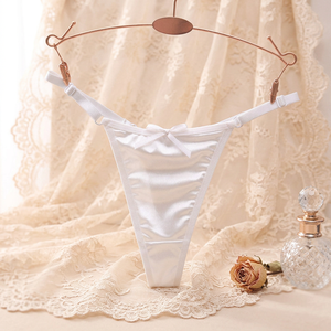 Tanga de Satén Sedoso de Lujo para Mujer, Lencería Elegante con Tirantes Laterales Ajustables y Detalle de Lazo, Ropa Interior Femenina de Talle Bajo, OEM ODM - Product Image 3