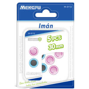 Mengfu M-0112 Confezione da 5 Magneti Trasparenti Colorati in PVC da 30mm per Ufficio e Casa, Adesivi Magnetici Versatili per Pubblicità e Frigorifero - Product Image 1