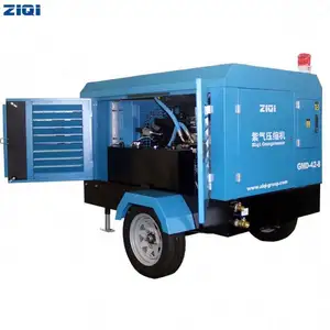 סין ZIQI מצטיין שמן מוזרק נייד נייד סוג 8bar 185CFM 41kw קירור אוויר בורג מדחסי אוויר עבור מקדחה מכרה