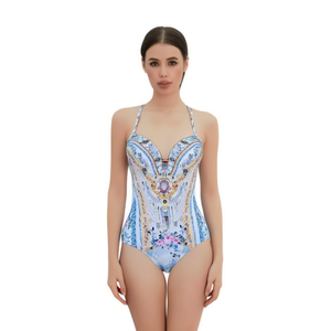 Costume da bagno intero modellante, coprente, sexy, monokini, modello 66678, taglie A B C 38 40 42 44 - Product Image 2