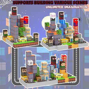 스파이더 맨 150pcs 큐브 마그네틱 빌딩 블록 화산 테마 다채로운 플라스틱 자석 세계 세트 4-6 EN71 인증 - Product Image 4
