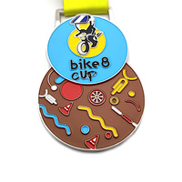 Métal vierge 3d sport course équitation vélo bon marché, médaille de cyclisme personnalisée avec ruban