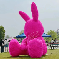 Lapin gonflable géant mignon rose avec peluche soufflante personnalisée pour la décoration