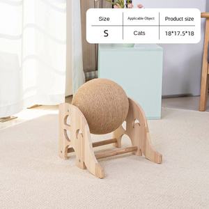 Balle à gratter pour chat en bois massif et <span class=keywords><strong>sisal</strong></span>, résistante à l'usure et aux rayures, avec un style venté adorable pour animaux de compagnie - Product Image 6